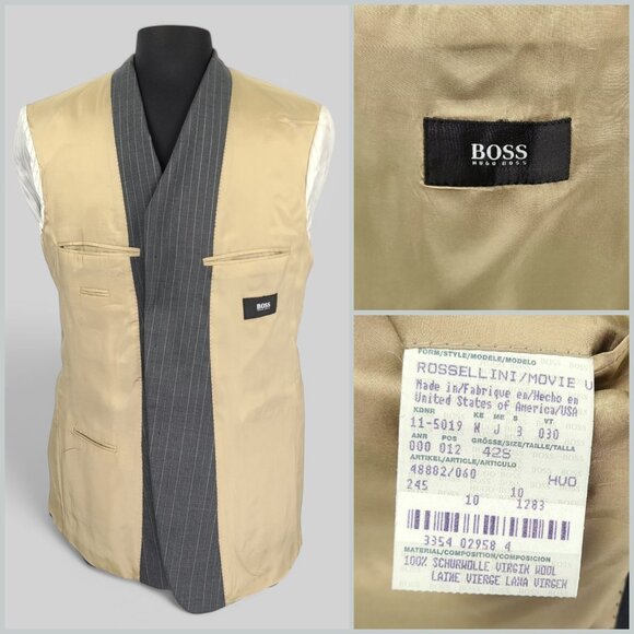 Hugo Boss Stripe 2-Piece Three Button Wool Suit 42R - W35xL29 - Picture 11 of 16